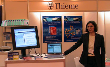 Alex Williams demonstrating Thieme's range of electronic products.